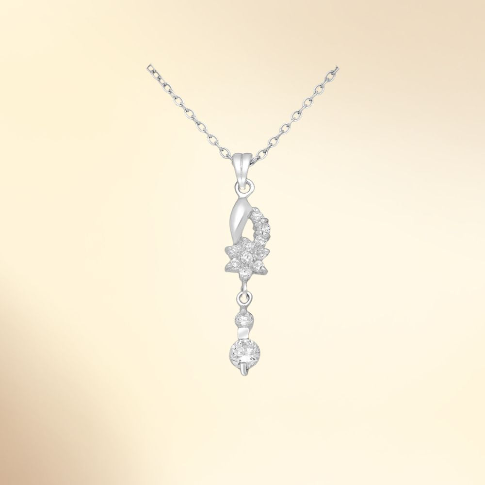 Pendentif ajouré en argent 925 serti de zirconia