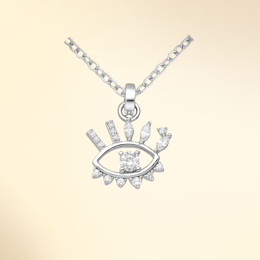 endentif œil stylisé en argent 925 rhodié serti de zirconia