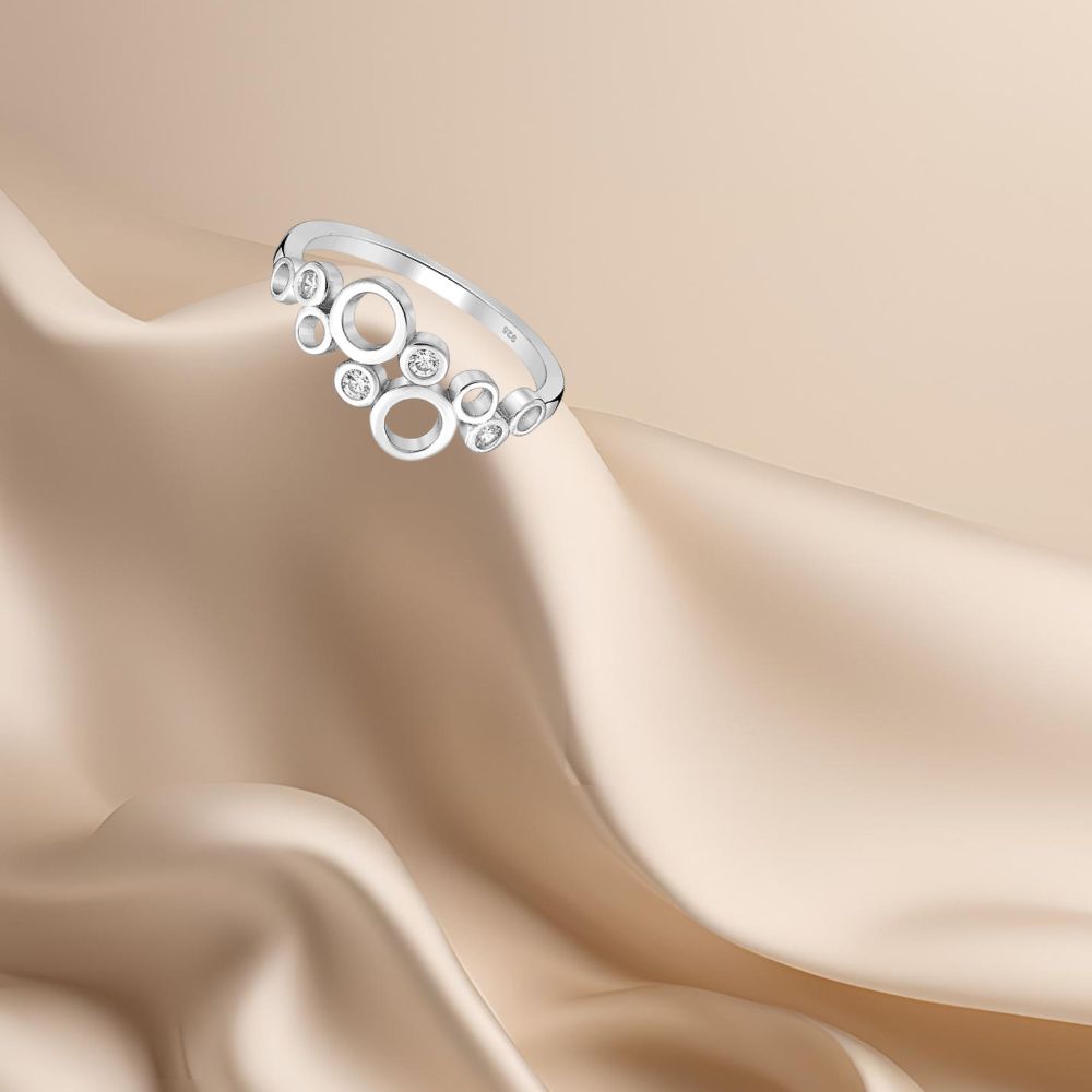 Bague argent 925 rhodié / zirconia
