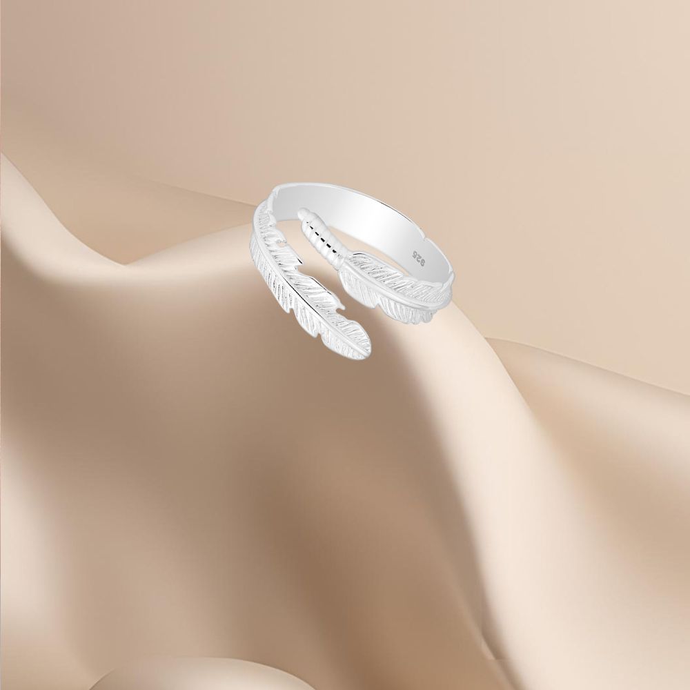 bague argent 925 plume