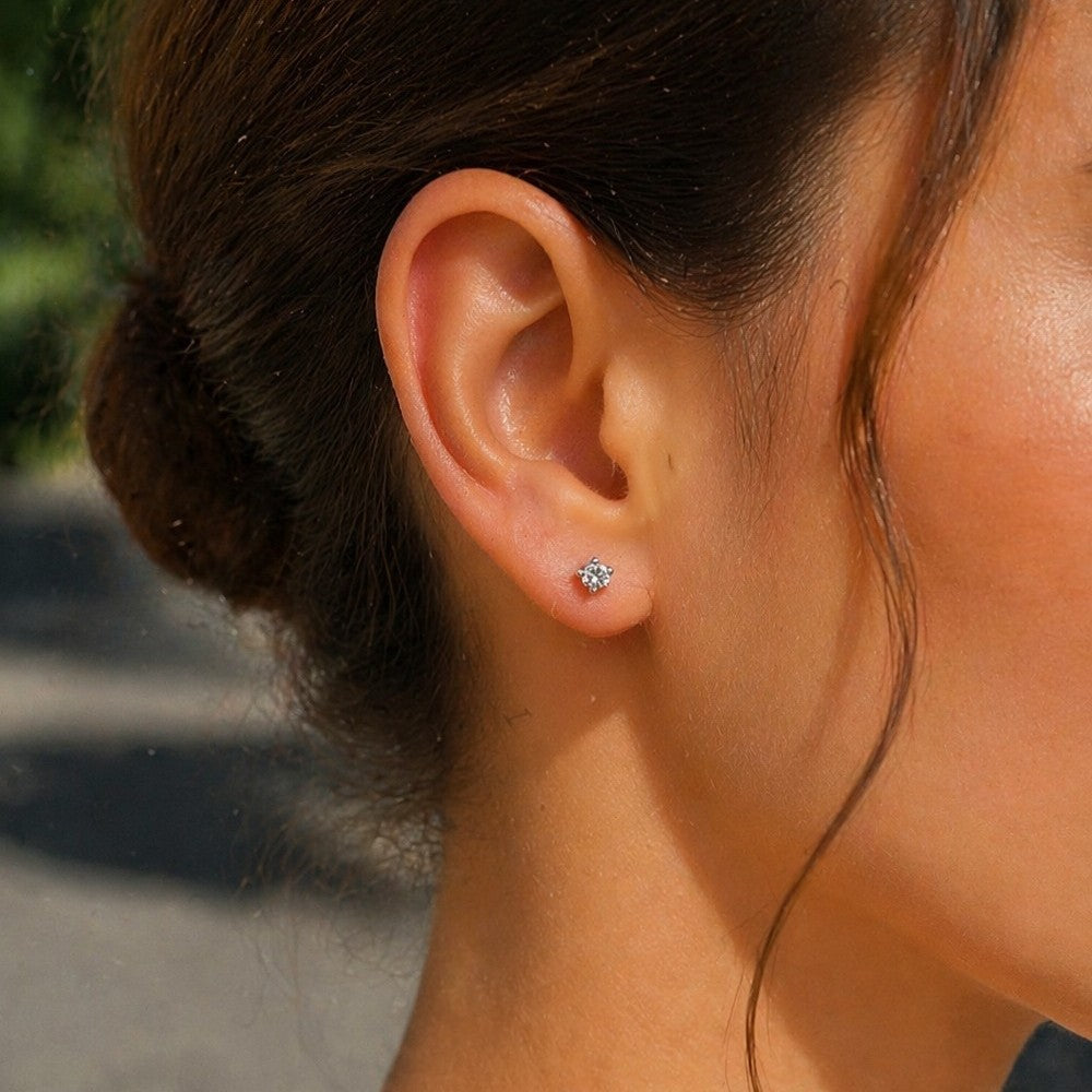 Boucles d'oreilles en argent 925 transformables avec zirconia 