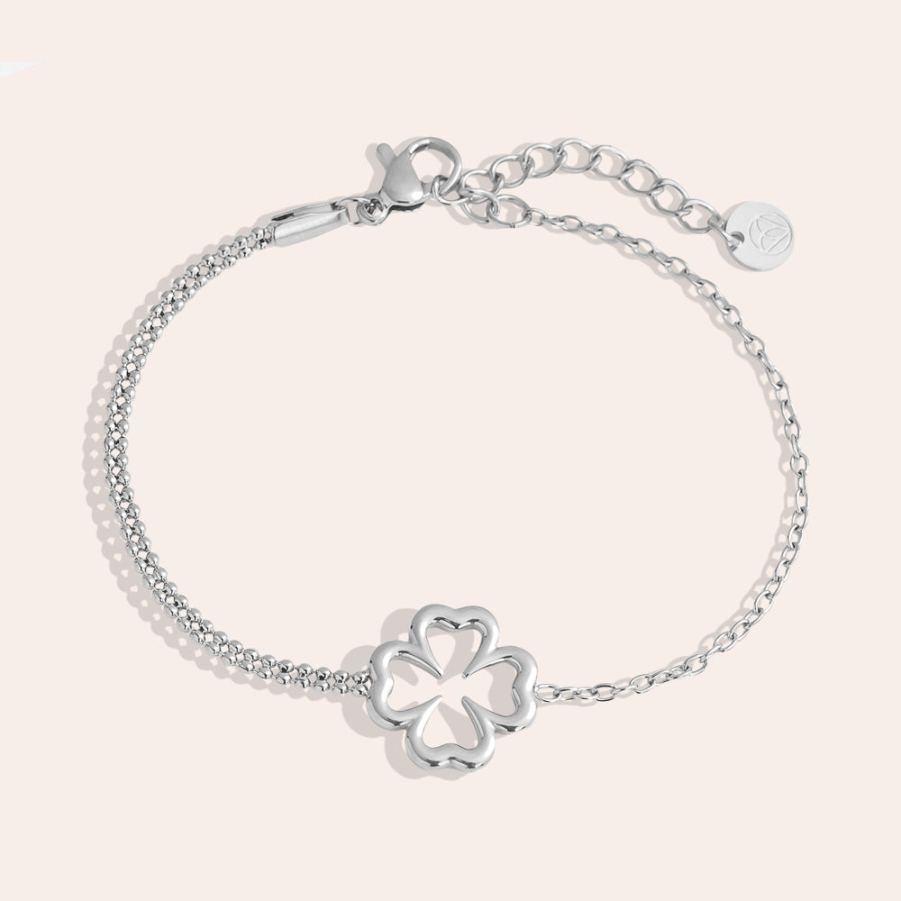 Bracelet trèfle à 4 feuilles acier inoxydable 316L 