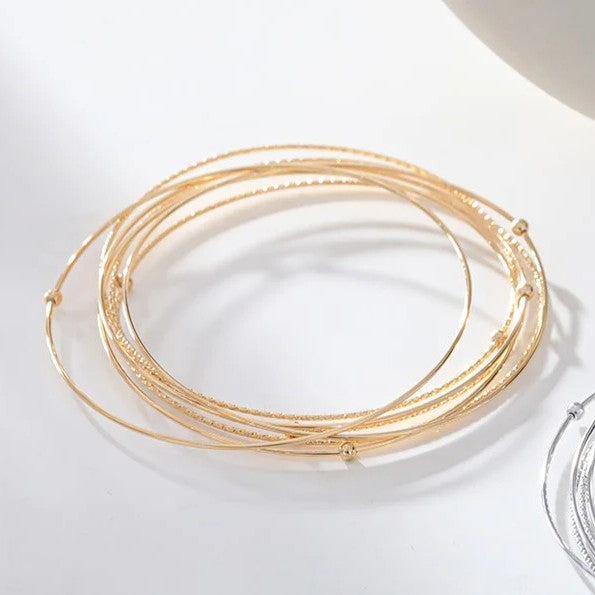 Bracelets acier inoxydable doré fins à accumuler