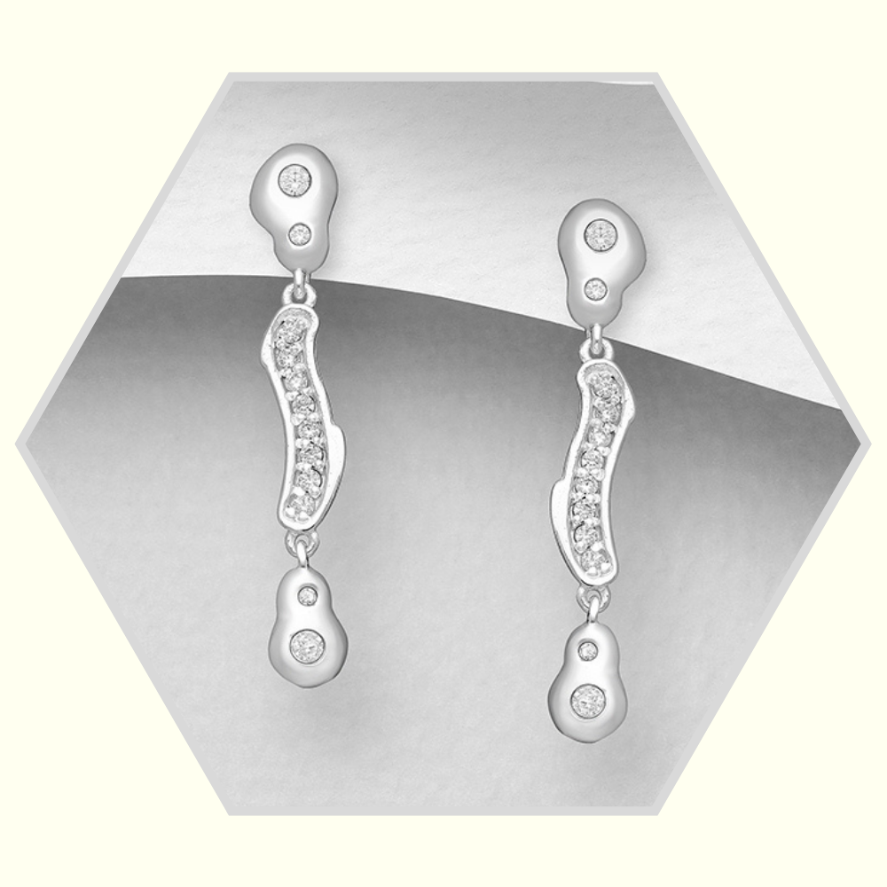 Ohrringe aus rhodiniertem 925er Silber / Zirkonia 