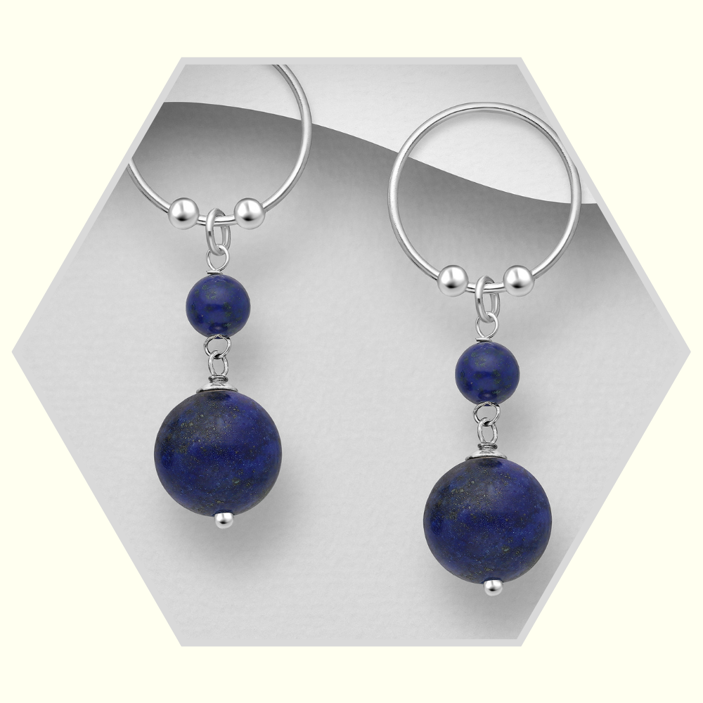 Ohrringe aus 925er Silber / Natursteine 
